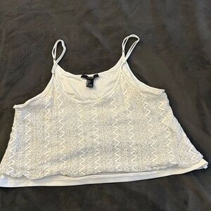 Forever 21 White Lace Crop Top